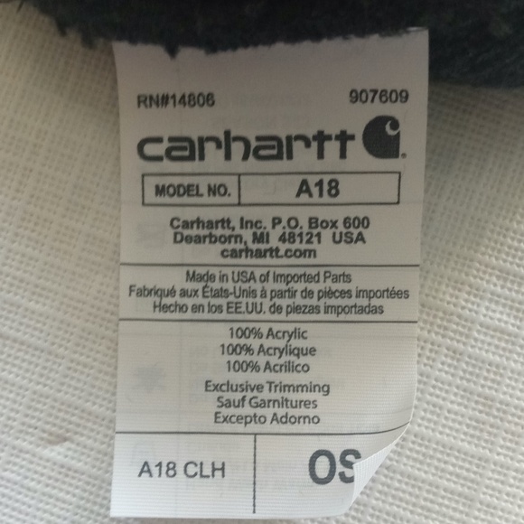 Men's Carhartt Knit Cuff Beanie Dark Grey One Size NWT - Picture 3 of 5